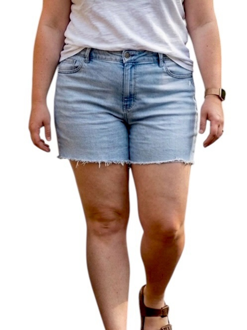 A.N.A A NEW APPROACH Plus Size Denim Jean Shorts Distressed Jorts Light Wash 20